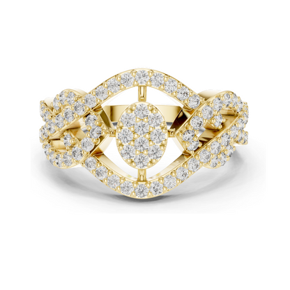 0.612 CT Lab Diamond Ring for Women | VVS-VS EF Clarity | 18KT, 14KT, 10KT Gold & 925 Silver | Rose, Yellow, White Gold & Moissanite Options