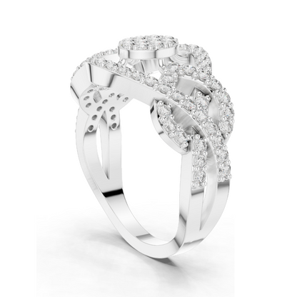 0.612 CT Lab Diamond Ring for Women | VVS-VS EF Clarity | 18KT, 14KT, 10KT Gold & 925 Silver | Rose, Yellow, White Gold & Moissanite Options