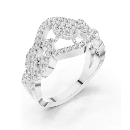 0.612 CT Lab Diamond Ring for Women | VVS-VS EF Clarity | 18KT, 14KT, 10KT Gold & 925 Silver | Rose, Yellow, White Gold & Moissanite Options