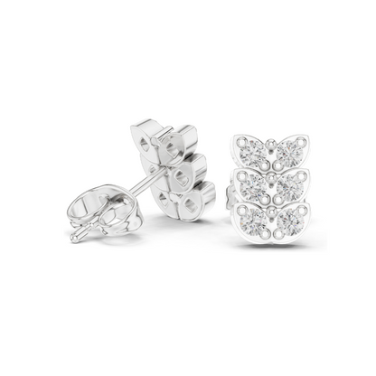 Butterfly Design Diamond Earrings | 0.42 CT Lab Diamonds | VVS-VS Clarity | 18KT, 14KT, 10KT Gold & 925 Silver | Rose, Yellow, White Gold & Moissanite Options