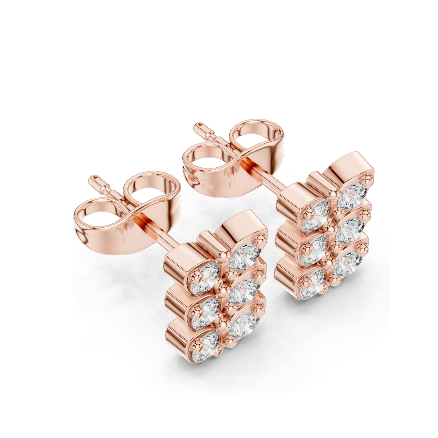 Butterfly Design Diamond Earrings | 0.42 CT Lab Diamonds | VVS-VS Clarity | 18KT, 14KT, 10KT Gold & 925 Silver | Rose, Yellow, White Gold & Moissanite Options