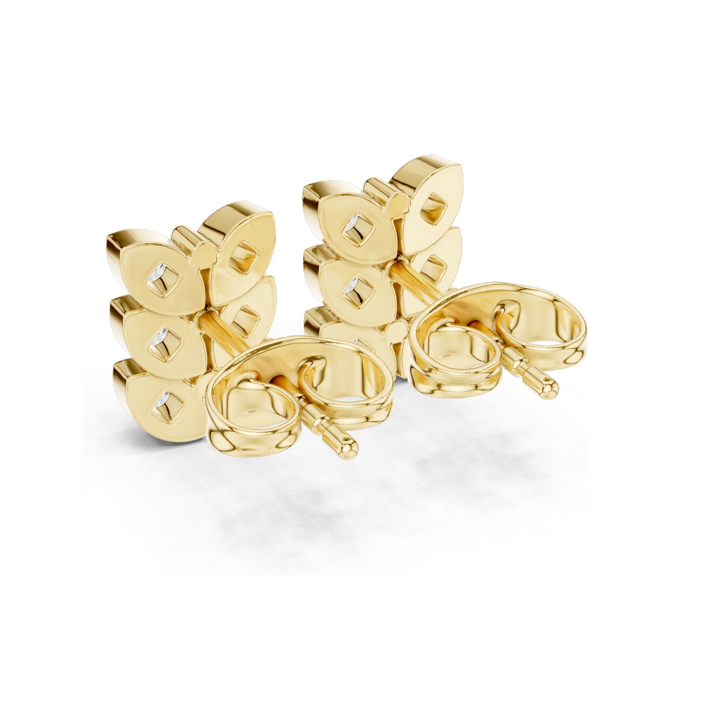 Butterfly Design Diamond Earrings | 0.42 CT Lab Diamonds | VVS-VS Clarity | 18KT, 14KT, 10KT Gold & 925 Silver | Rose, Yellow, White Gold & Moissanite Options