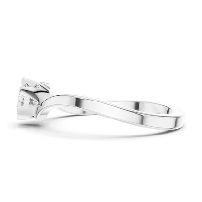 Elegant Round Brilliant Cut Lab Diamond Ring | 0.33 CT | 18KT, 14KT, 10KT Gold & 925 Silver | Rose, Yellow, White Gold & Moissanite Options