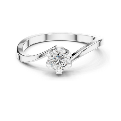 Elegant Round Brilliant Cut Lab Diamond Ring | 0.33 CT | 18KT, 14KT, 10KT Gold & 925 Silver | Rose, Yellow, White Gold & Moissanite Options