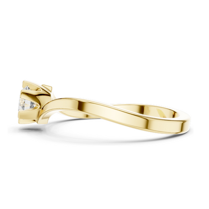 Elegant Round Brilliant Cut Lab Diamond Ring | 0.33 CT | 18KT, 14KT, 10KT Gold & 925 Silver | Rose, Yellow, White Gold & Moissanite Options