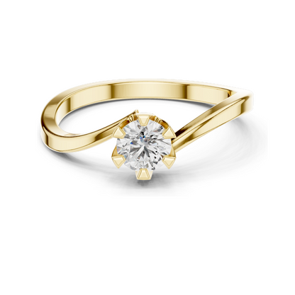 Elegant Round Brilliant Cut Lab Diamond Ring | 0.33 CT | 18KT, 14KT, 10KT Gold & 925 Silver | Rose, Yellow, White Gold & Moissanite Options