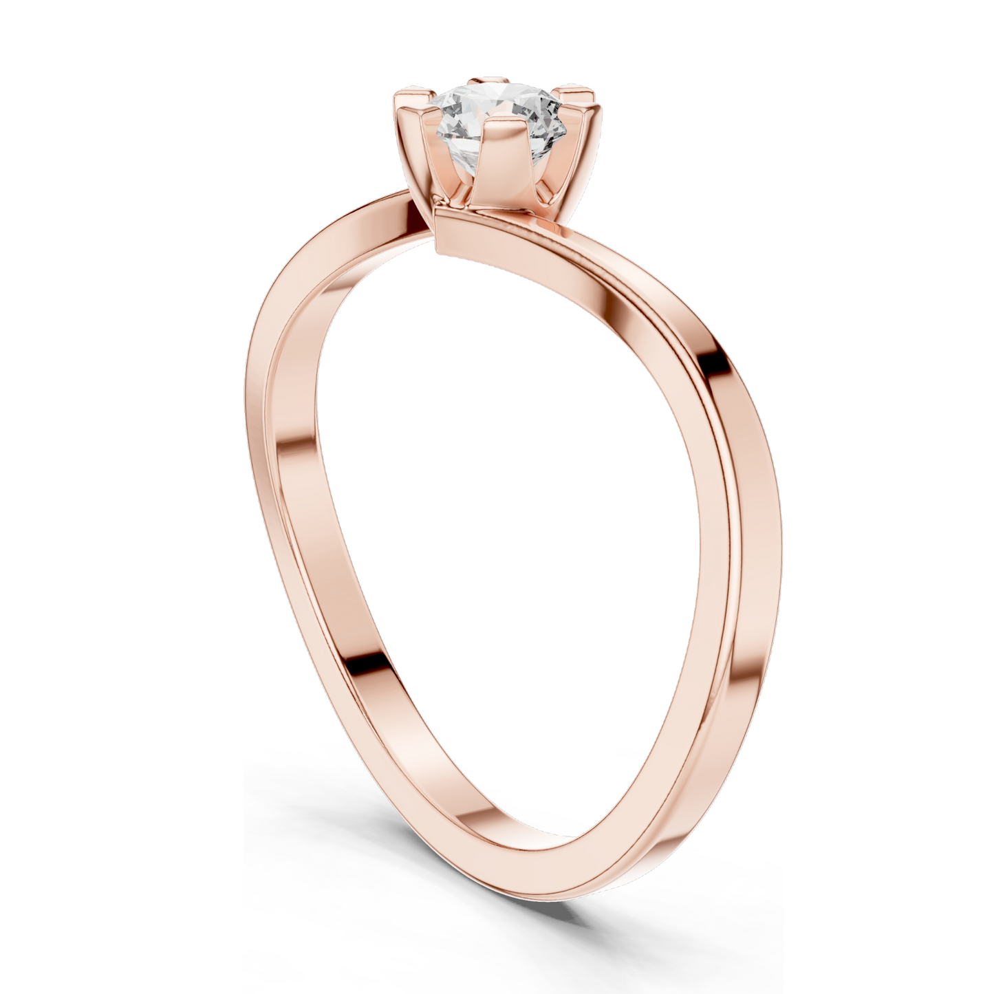 Elegant Round Brilliant Cut Lab Diamond Ring | 0.33 CT | 18KT, 14KT, 10KT Gold & 925 Silver | Rose, Yellow, White Gold & Moissanite Options