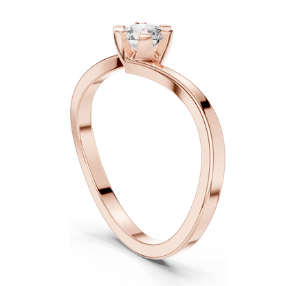 Elegant Round Brilliant Cut Lab Diamond Ring | 0.33 CT | 18KT, 14KT, 10KT Gold & 925 Silver | Rose, Yellow, White Gold & Moissanite Options