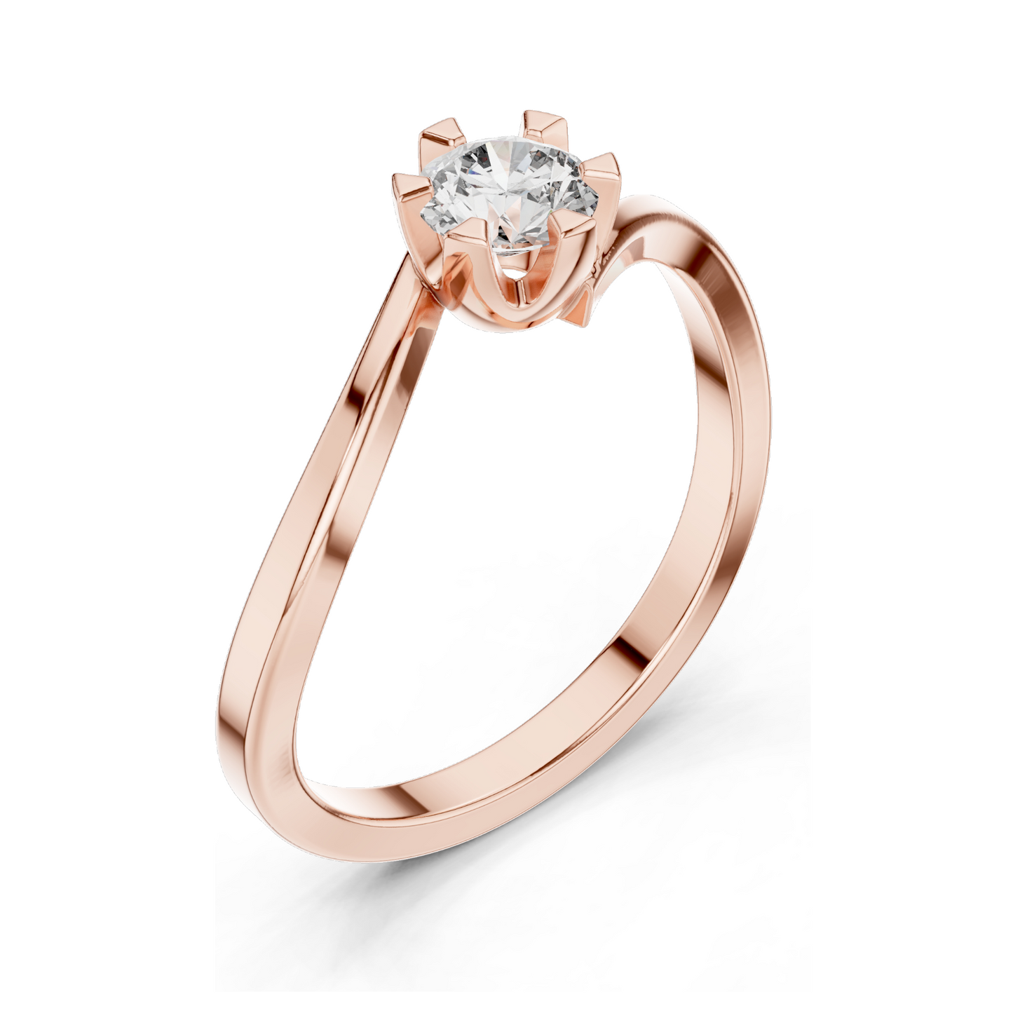 Elegant Round Brilliant Cut Lab Diamond Ring | 0.33 CT | 18KT, 14KT, 10KT Gold & 925 Silver | Rose, Yellow, White Gold & Moissanite Options