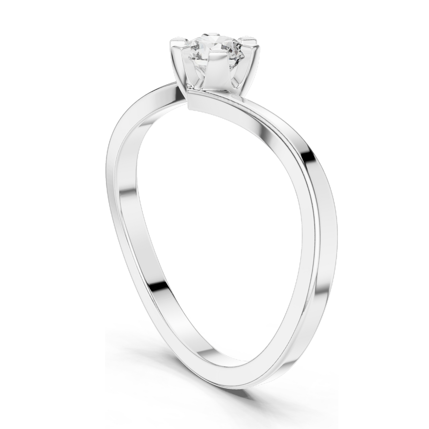 Elegant Round Brilliant Cut Lab Diamond Ring | 0.33 CT | 18KT, 14KT, 10KT Gold & 925 Silver | Rose, Yellow, White Gold & Moissanite Options