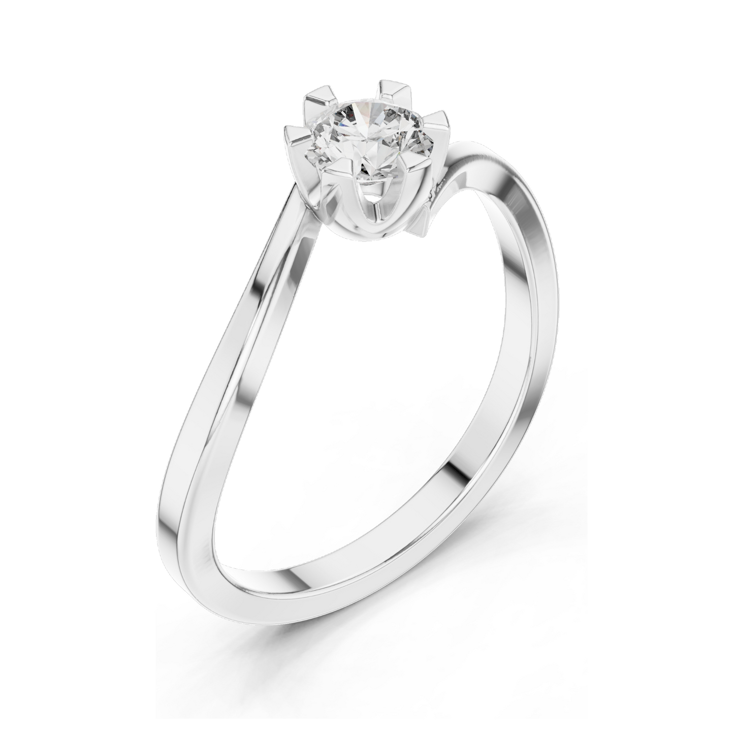 Elegant Round Brilliant Cut Lab Diamond Ring | 0.33 CT | 18KT, 14KT, 10KT Gold & 925 Silver | Rose, Yellow, White Gold & Moissanite Options
