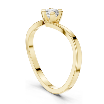 Elegant Round Brilliant Cut Lab Diamond Ring | 0.33 CT | 18KT, 14KT, 10KT Gold & 925 Silver | Rose, Yellow, White Gold & Moissanite Options