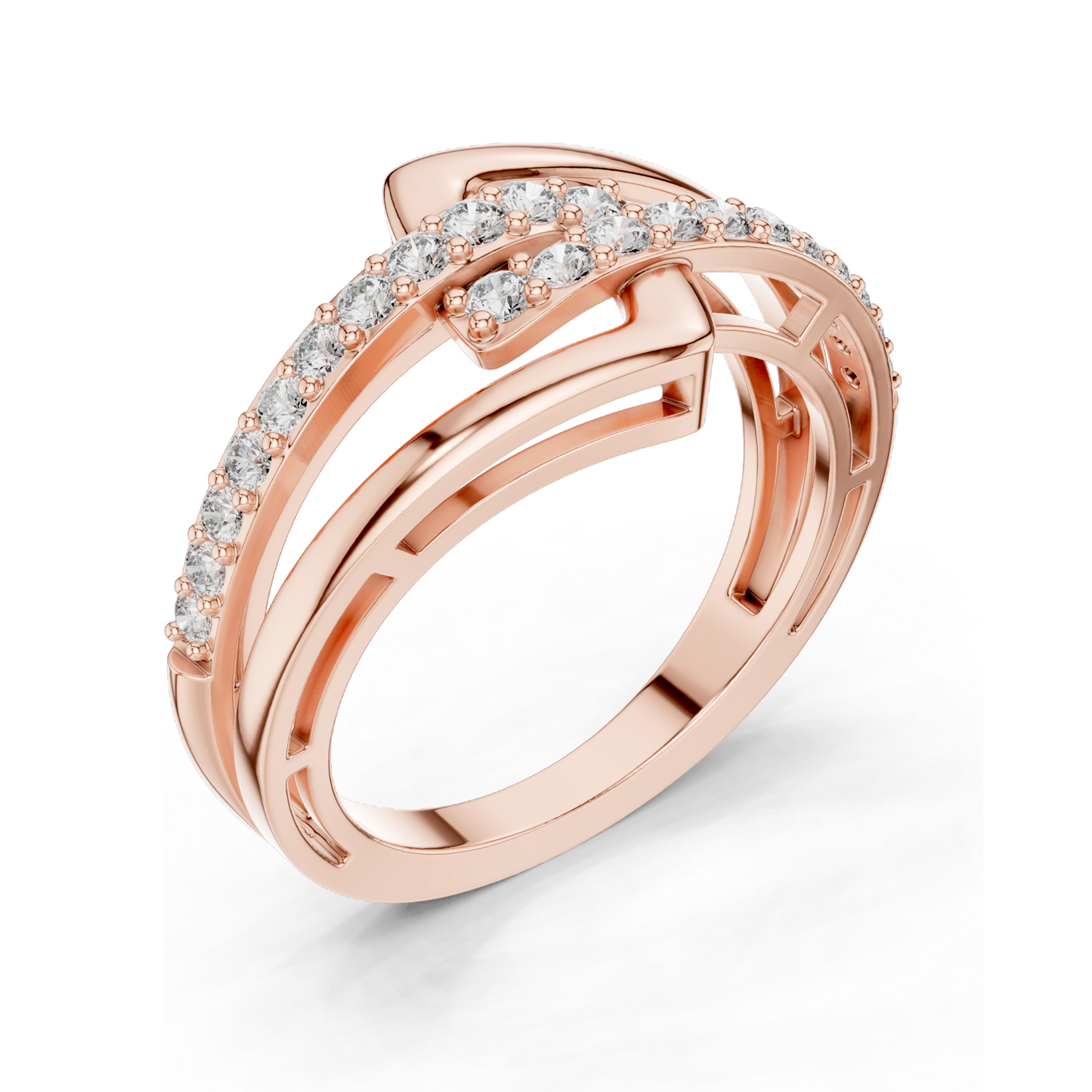 0.342 CT Lab Diamond Ring for Women | VVS-VS EF Clarity | 18KT, 14KT, 10KT Gold & 925 Silver | Rose, Yellow, White Gold & Moissanite Options