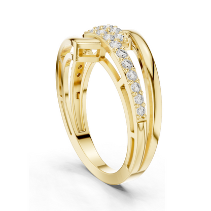 0.342 CT Lab Diamond Ring for Women | VVS-VS EF Clarity | 18KT, 14KT, 10KT Gold & 925 Silver | Rose, Yellow, White Gold & Moissanite Options