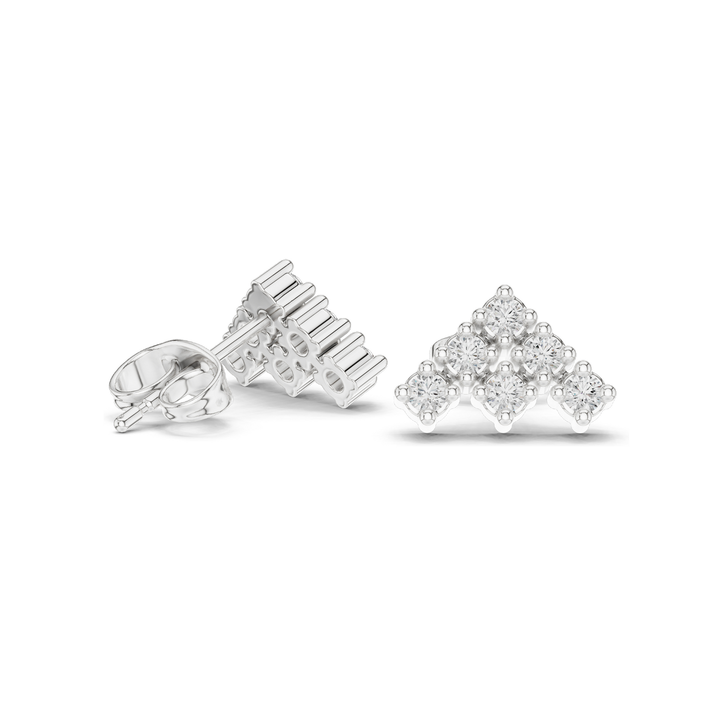 Diamond Cluster Earrings | Lab-Grown VVS-VS EF Clarity, 0.24 ct | Available in 18KT, 14KT, 10KT Gold & 925 Silver | Rose, Yellow, White Gold & Moissanite Options