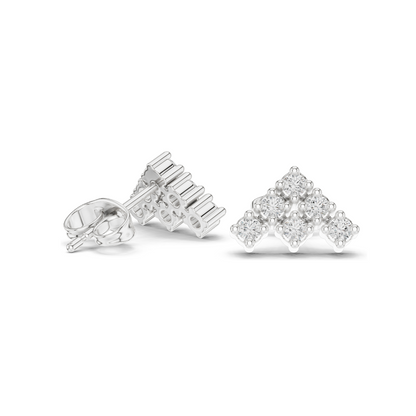 Diamond Cluster Earrings | Lab-Grown VVS-VS EF Clarity, 0.24 ct | Available in 18KT, 14KT, 10KT Gold & 925 Silver | Rose, Yellow, White Gold & Moissanite Options