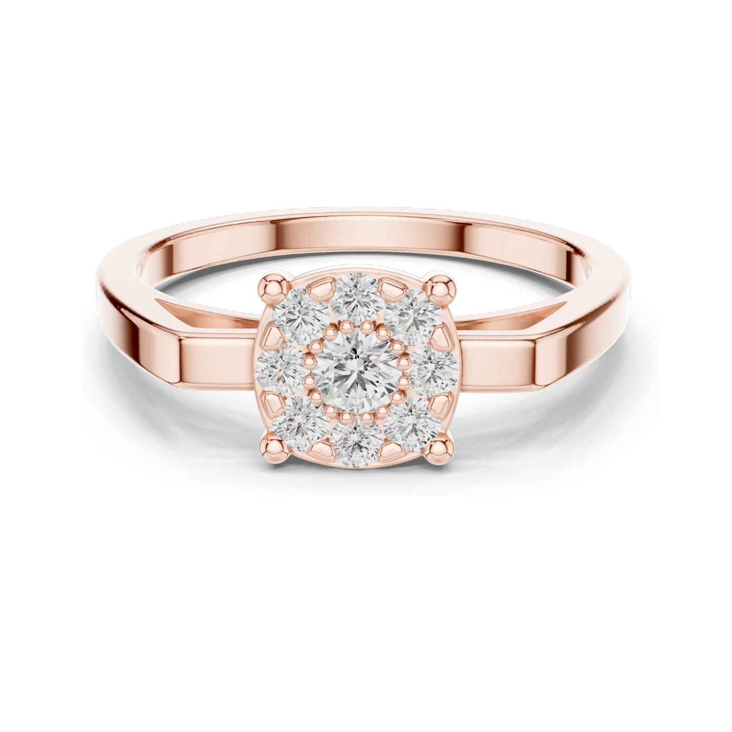 0.29 CT Lab-Grown Diamond Floral Cluster Ring for Women | VVS-VS EF Clarity | 18KT, 14KT, 10KT Gold & 925 Silver | Rose, Yellow, White Gold & Moissanite Options