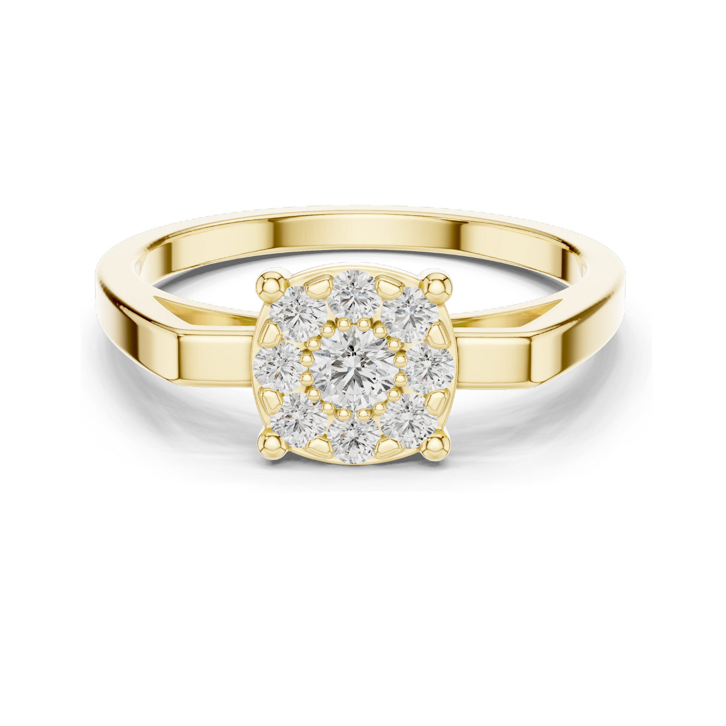 0.29 CT Lab-Grown Diamond Floral Cluster Ring for Women | VVS-VS EF Clarity | 18KT, 14KT, 10KT Gold & 925 Silver | Rose, Yellow, White Gold & Moissanite Options