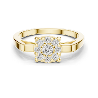 0.29 CT Lab-Grown Diamond Floral Cluster Ring for Women | VVS-VS EF Clarity | 18KT, 14KT, 10KT Gold & 925 Silver | Rose, Yellow, White Gold & Moissanite Options
