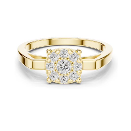 0.29 CT Lab-Grown Diamond Floral Cluster Ring for Women | VVS-VS EF Clarity | 18KT, 14KT, 10KT Gold & 925 Silver | Rose, Yellow, White Gold & Moissanite Options