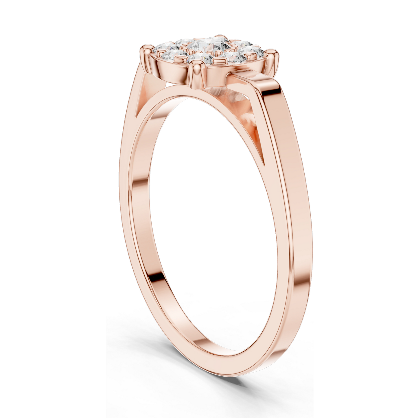 0.29 CT Lab-Grown Diamond Floral Cluster Ring for Women | VVS-VS EF Clarity | 18KT, 14KT, 10KT Gold & 925 Silver | Rose, Yellow, White Gold & Moissanite Options