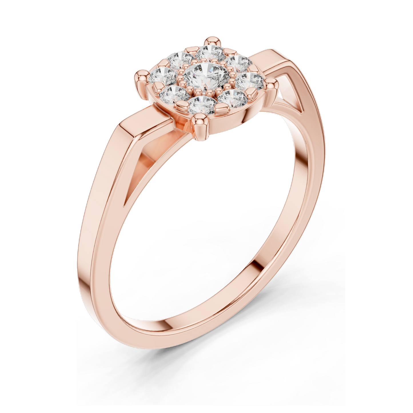 0.29 CT Lab-Grown Diamond Floral Cluster Ring for Women | VVS-VS EF Clarity | 18KT, 14KT, 10KT Gold & 925 Silver | Rose, Yellow, White Gold & Moissanite Options