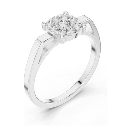 0.29 CT Lab-Grown Diamond Floral Cluster Ring for Women | VVS-VS EF Clarity | 18KT, 14KT, 10KT Gold & 925 Silver | Rose, Yellow, White Gold & Moissanite Options