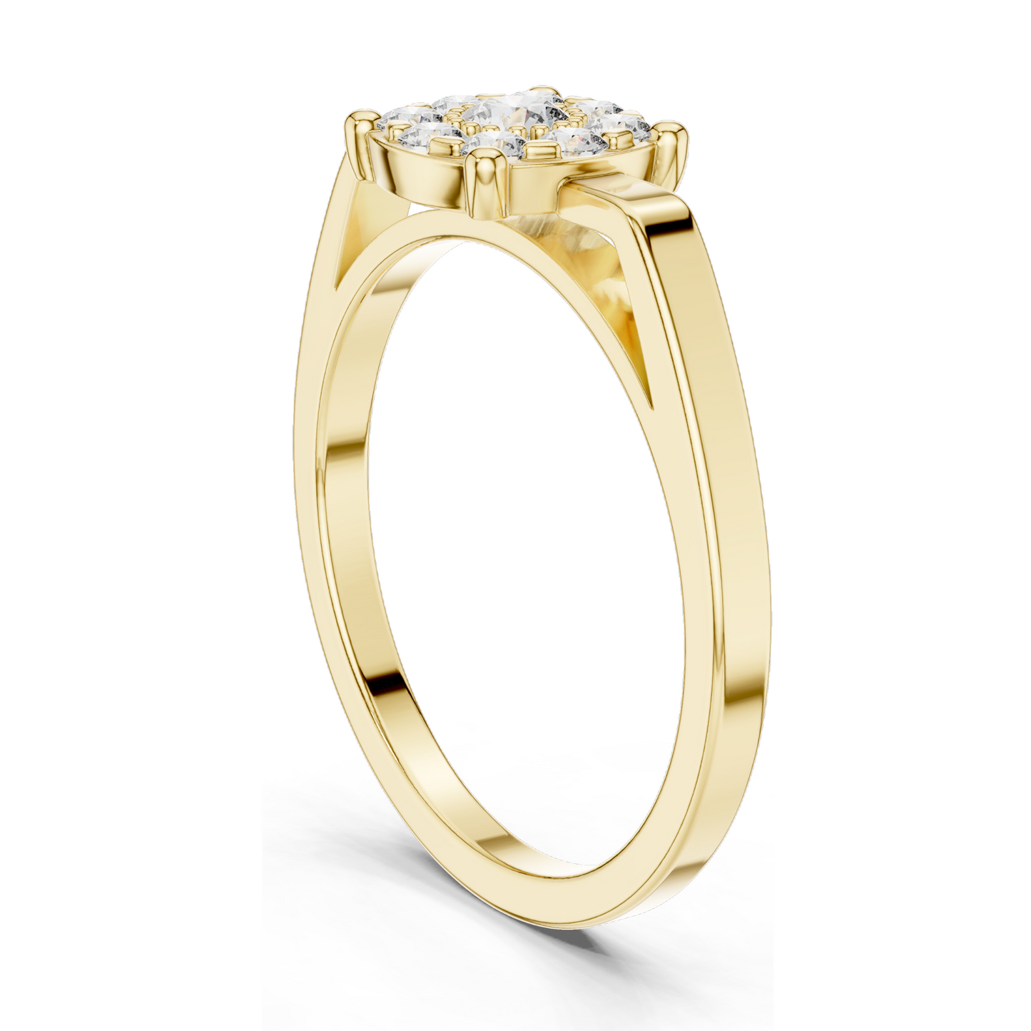 0.29 CT Lab-Grown Diamond Floral Cluster Ring for Women | VVS-VS EF Clarity | 18KT, 14KT, 10KT Gold & 925 Silver | Rose, Yellow, White Gold & Moissanite Options