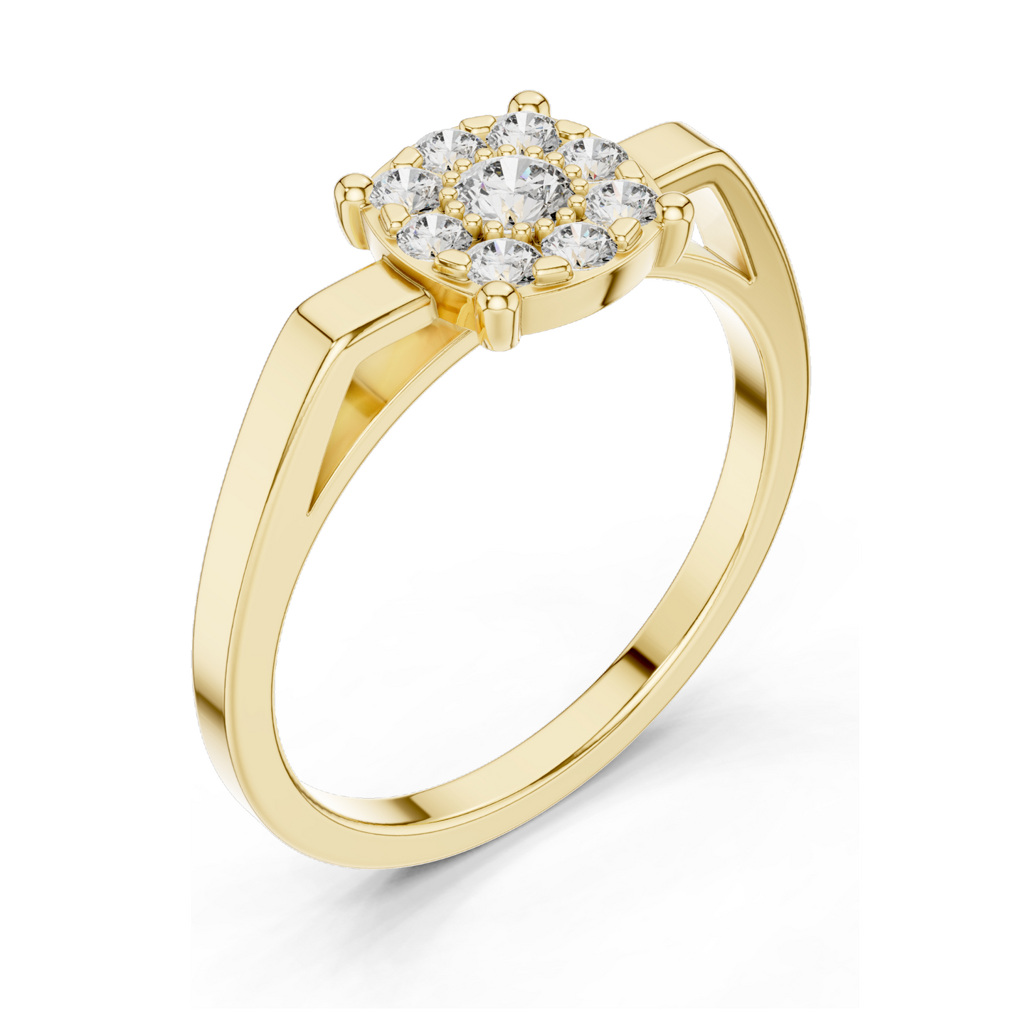 0.29 CT Lab-Grown Diamond Floral Cluster Ring for Women | VVS-VS EF Clarity | 18KT, 14KT, 10KT Gold & 925 Silver | Rose, Yellow, White Gold & Moissanite Options
