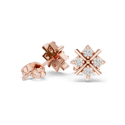 Diamond Stud Earrings – Lab-Grown Diamonds, 0.28 CT, 18KT, 14KT, 10KT Gold & 925 Silver | Rose, Yellow, White Gold Options | Moissanite Available