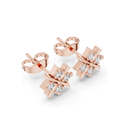 Diamond Stud Earrings – Lab-Grown Diamonds, 0.28 CT, 18KT, 14KT, 10KT Gold & 925 Silver | Rose, Yellow, White Gold Options | Moissanite Available