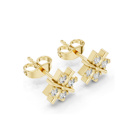 Diamond Stud Earrings – Lab-Grown Diamonds, 0.28 CT, 18KT, 14KT, 10KT Gold & 925 Silver | Rose, Yellow, White Gold Options | Moissanite Available