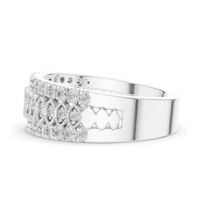 0.498 CT Lab Diamond Designer Band Ring for Women | VVS-VS EF Clarity | 18KT, 14KT, 10KT Gold & 925 Silver | Rose, Yellow, White Gold & Moissanite Options