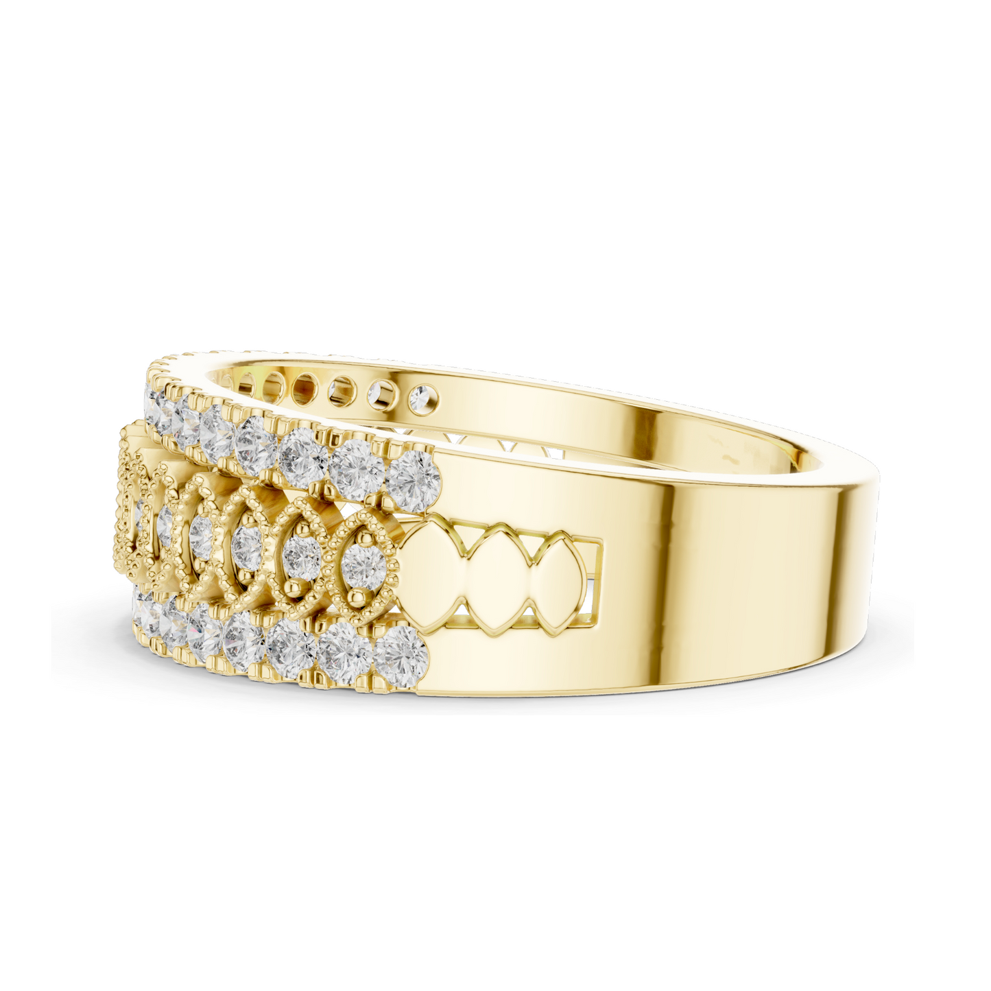 0.498 CT Lab Diamond Designer Band Ring for Women | VVS-VS EF Clarity | 18KT, 14KT, 10KT Gold & 925 Silver | Rose, Yellow, White Gold & Moissanite Options