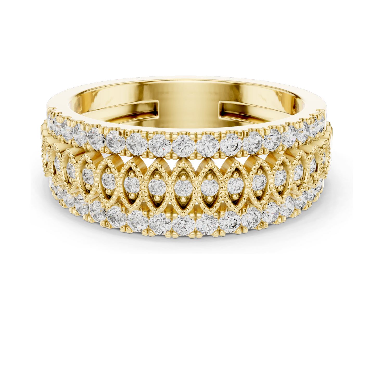 0.498 CT Lab Diamond Designer Band Ring for Women | VVS-VS EF Clarity | 18KT, 14KT, 10KT Gold & 925 Silver | Rose, Yellow, White Gold & Moissanite Options