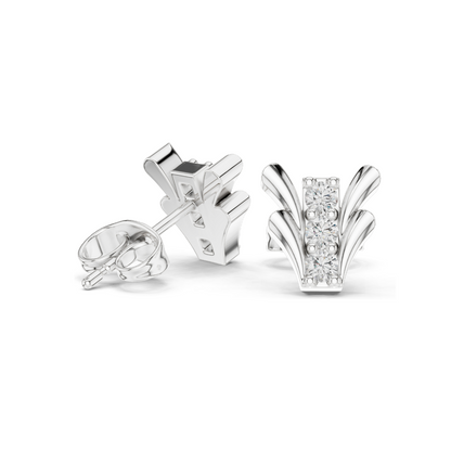 Lab-Grown Diamond Floral Design Stud Earrings | VVS-VS EF Clarity | 18KT, 14KT, 10KT Gold & 925 Silver | Rose, Yellow, White Gold & Moissanite Options