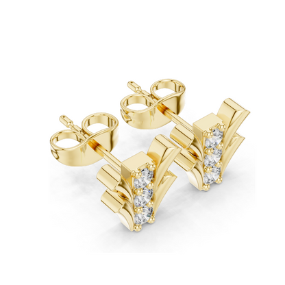 Lab-Grown Diamond Floral Design Stud Earrings | VVS-VS EF Clarity | 18KT, 14KT, 10KT Gold & 925 Silver | Rose, Yellow, White Gold & Moissanite Options