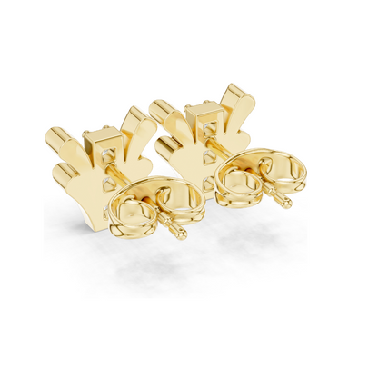 Lab-Grown Diamond Floral Design Stud Earrings | VVS-VS EF Clarity | 18KT, 14KT, 10KT Gold & 925 Silver | Rose, Yellow, White Gold & Moissanite Options