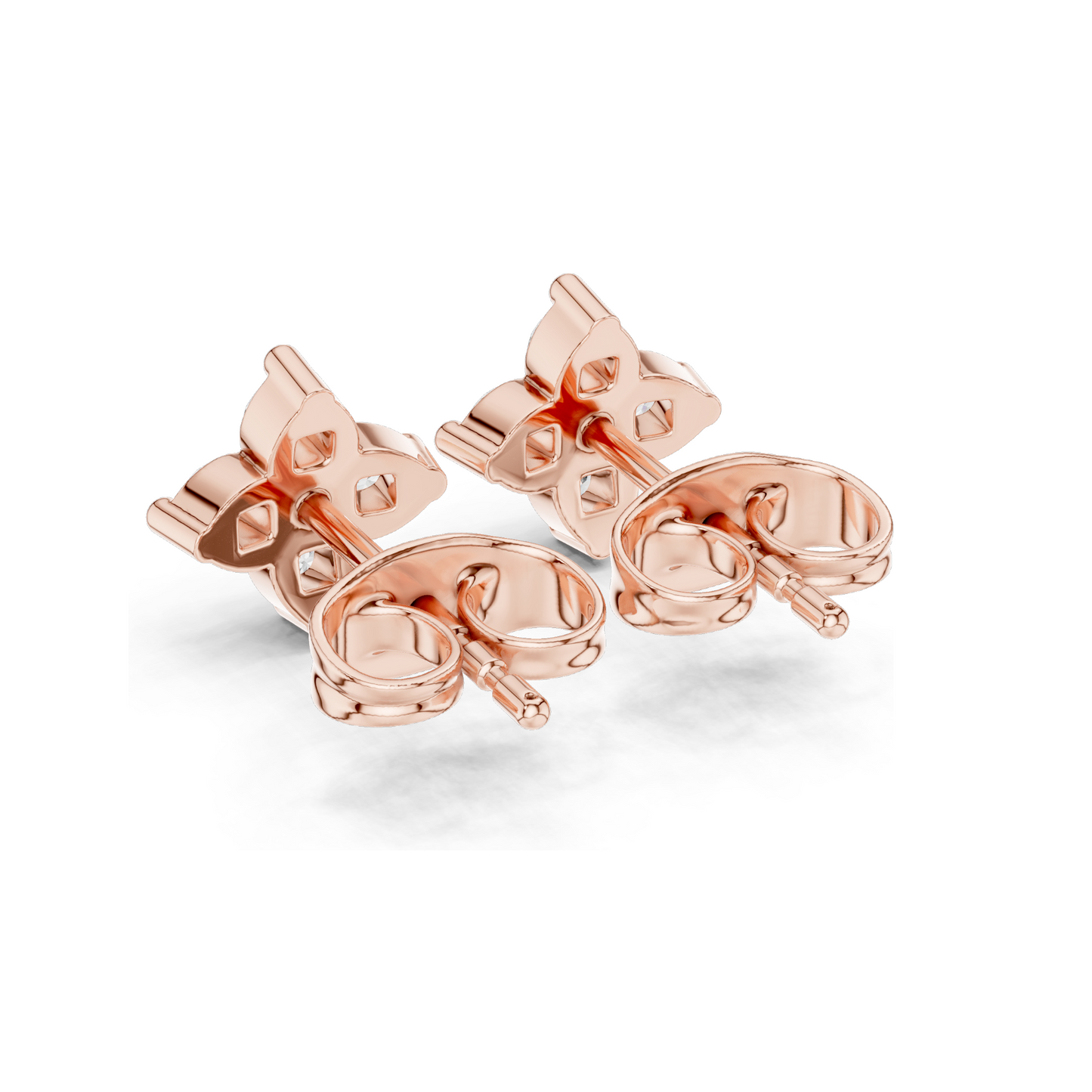 0.24 CT Diamond Flower Earrings | Lab-Grown VVS-VS EF Clarity | 18KT, 14KT, 10KT Gold & 925 Silver | Rose, Yellow, White Gold & Moissanite Options