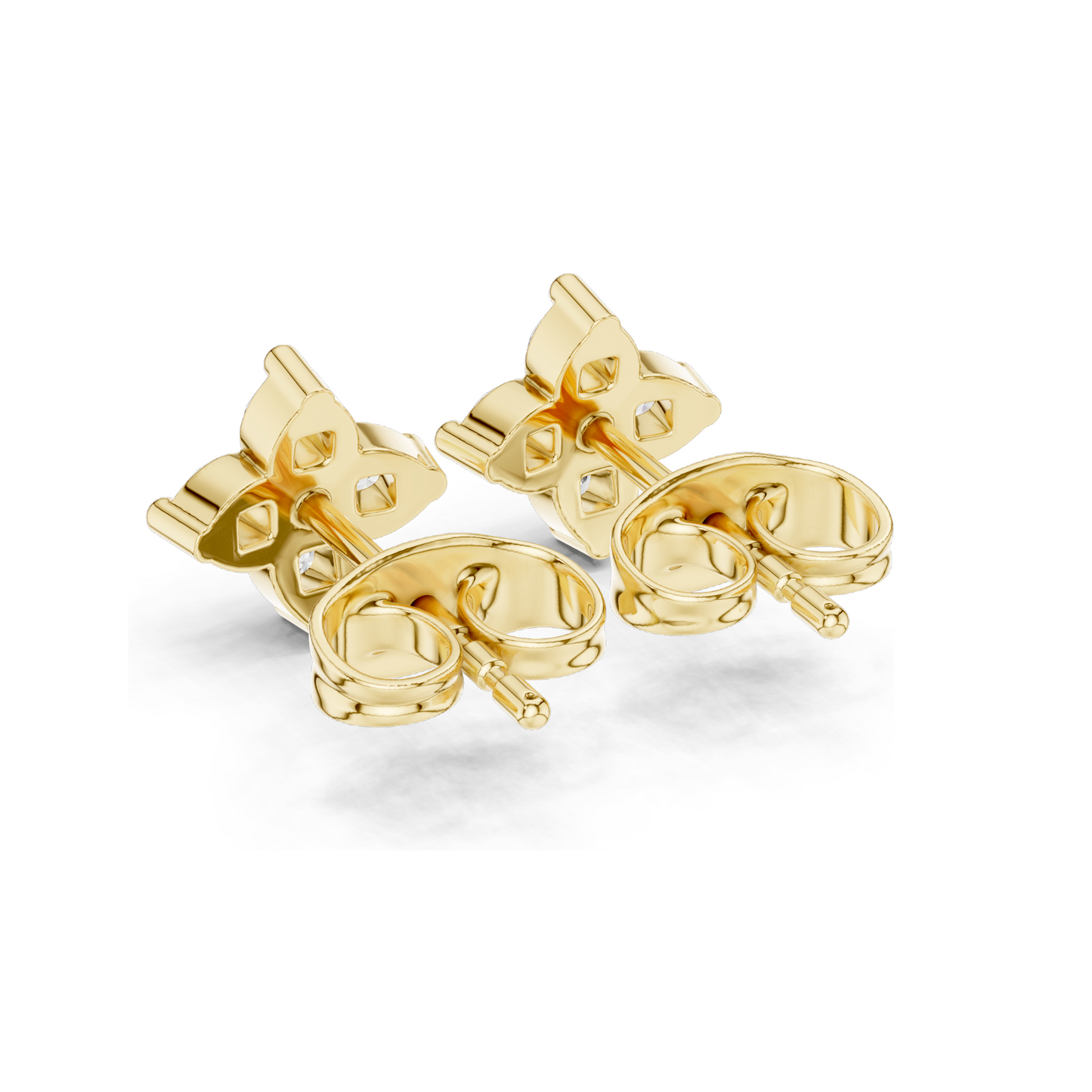 0.24 CT Diamond Flower Earrings | Lab-Grown VVS-VS EF Clarity | 18KT, 14KT, 10KT Gold & 925 Silver | Rose, Yellow, White Gold & Moissanite Options