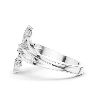 Floral Lab Diamond Ring | 0.39 CT VVS-VS EF Clarity | 18KT, 14KT, 10KT Gold & 925 Silver | Rose, Yellow, White Gold & Moissanite Options