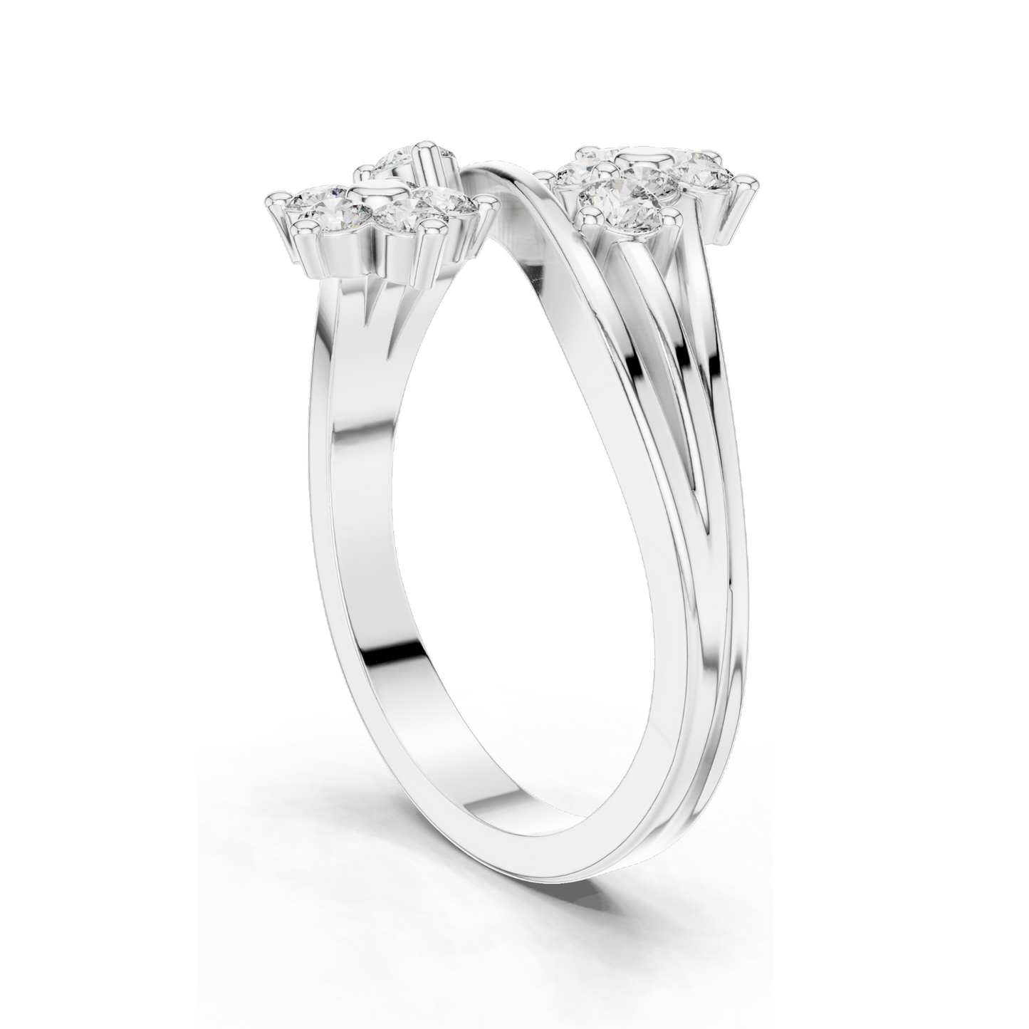 Floral Lab Diamond Ring | 0.39 CT VVS-VS EF Clarity | 18KT, 14KT, 10KT Gold & 925 Silver | Rose, Yellow, White Gold & Moissanite Options