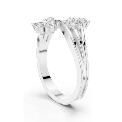 Floral Lab Diamond Ring | 0.39 CT VVS-VS EF Clarity | 18KT, 14KT, 10KT Gold & 925 Silver | Rose, Yellow, White Gold & Moissanite Options
