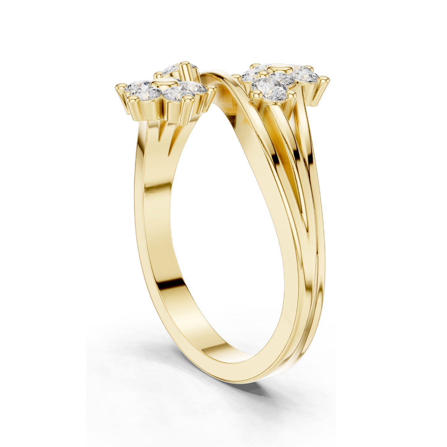Floral Lab Diamond Ring | 0.39 CT VVS-VS EF Clarity | 18KT, 14KT, 10KT Gold & 925 Silver | Rose, Yellow, White Gold & Moissanite Options