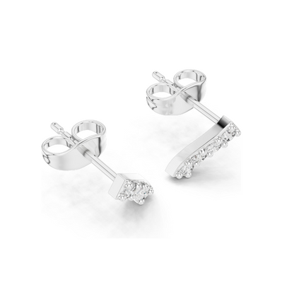 0.2 CT Lab Diamond Minimal Arch Stud Earrings for Women | VVS-VS EF Clarity CVD Diamonds | 18KT, 14KT, 10KT Gold & 925 Silver | Rose, Yellow, White Gold & Moissanite Options