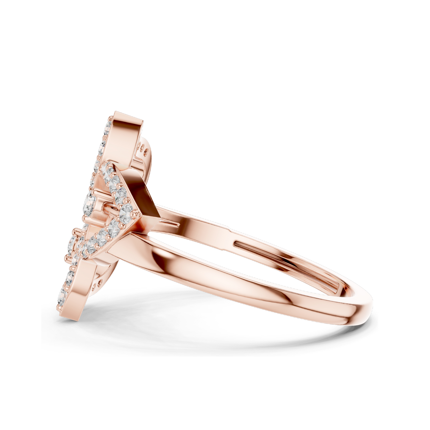 Elegant Lab-Grown Diamond Leaf Ring for Women | 0.255 CT VVS-VS EF | Available in 18KT, 14KT, 10KT Gold & 925 Silver | Rose, Yellow, White Gold & Moissanite Options