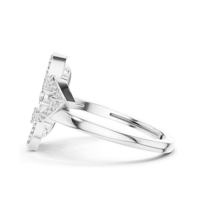 Elegant Lab-Grown Diamond Leaf Ring for Women | 0.255 CT VVS-VS EF | Available in 18KT, 14KT, 10KT Gold & 925 Silver | Rose, Yellow, White Gold & Moissanite Options