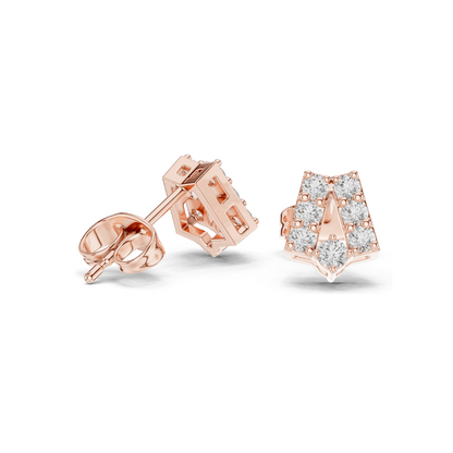 0.37 CT Lab Diamond Alphabet "A" Earrings | VVS–VS EF Clarity | 18KT, 14KT, 10KT Gold & 925 Silver | Rose, Yellow, White Gold & Moissanite Options