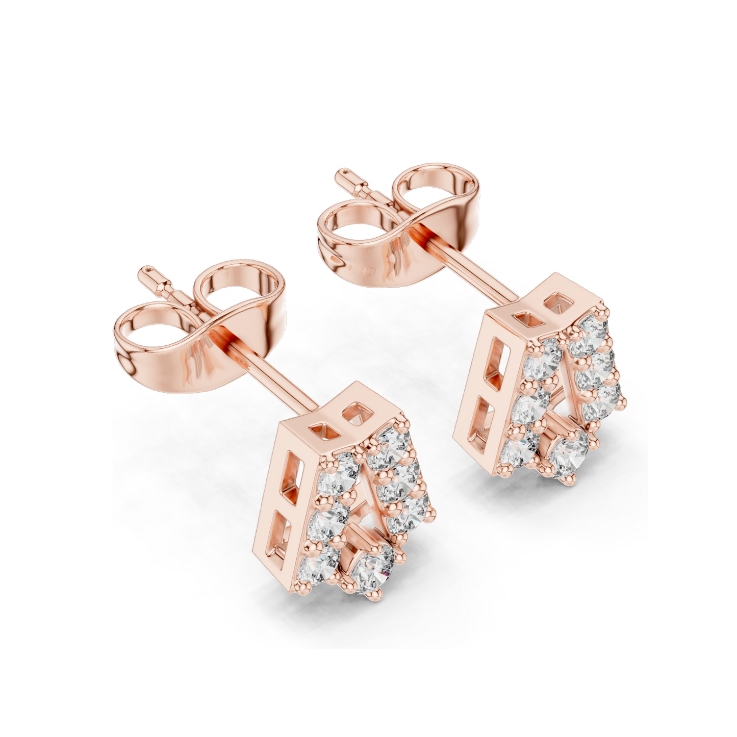 0.37 CT Lab Diamond Alphabet "A" Earrings | VVS–VS EF Clarity | 18KT, 14KT, 10KT Gold & 925 Silver | Rose, Yellow, White Gold & Moissanite Options
