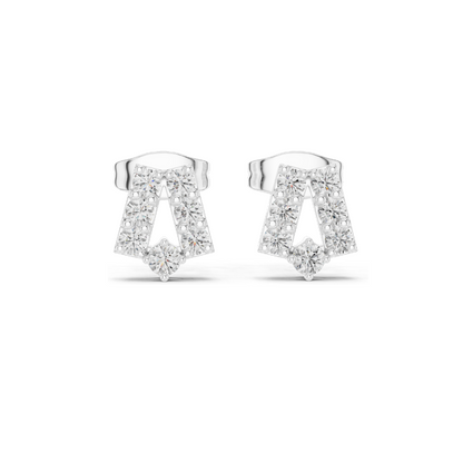 0.37 CT Lab Diamond Alphabet "A" Earrings | VVS–VS EF Clarity | 18KT, 14KT, 10KT Gold & 925 Silver | Rose, Yellow, White Gold & Moissanite Options